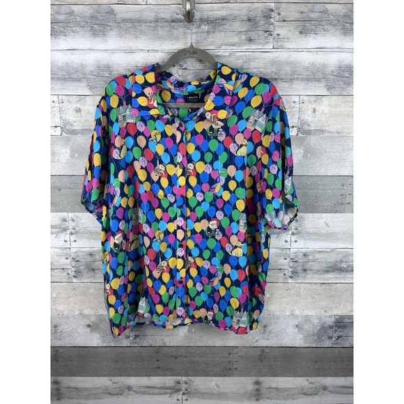 Disney Pixar Tops - Disney Pixar Her Universe UP Balloons Colorful Size 2 Button Up Shirt Rayon